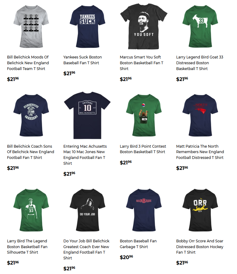 BeantownTshirts Products